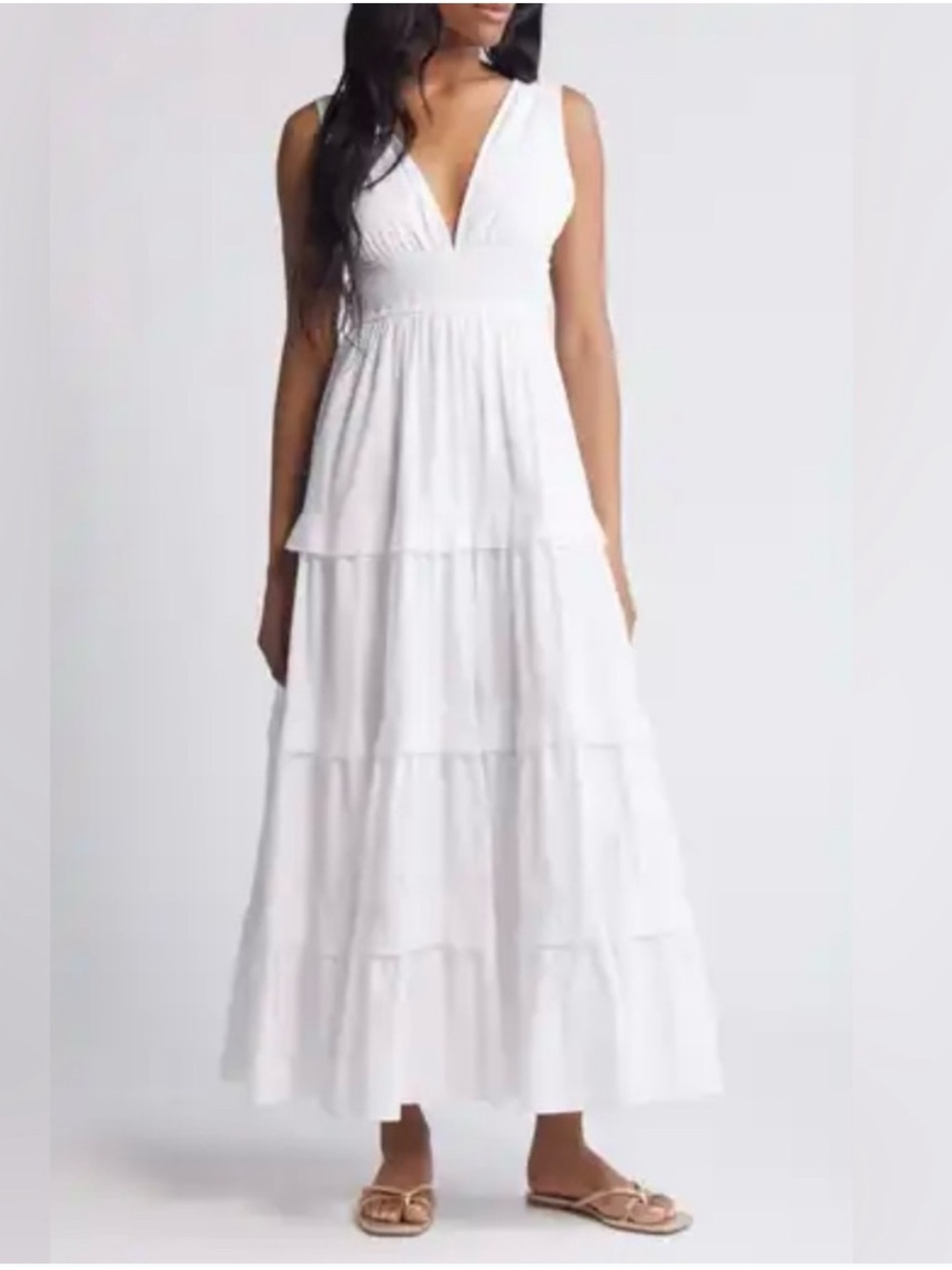 Chelsea28 Sleeveless Tiered Cotton Maxi Dress
